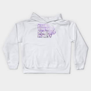 Karma, you need some help? - funny floral karma quote lavender Kids Hoodie